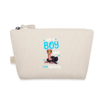Only A Boy Who Loves Ostriches - Organic Pouch - nature - Front