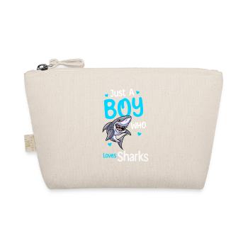 Just A Boy Who Loves Sharks - Organic Pouch - nature - Front