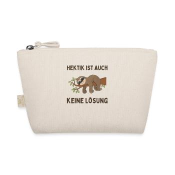 Faultier Hektik Ist Auch Keine Lösung - Bio-Täschchen - Natur - Vorne