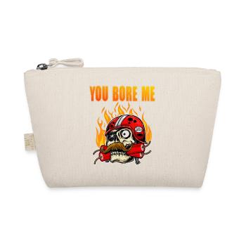 You Bore Me Skull Motorcycle Biker Fun T Shirt - Bio-Täschchen - Natur - Vorne