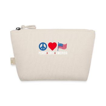 Peace Love America US Flag Independence - Bio-Täschchen - Natur - Vorne