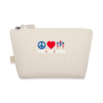 Peace Love Merica US Flag Independence - Bio-Täschchen - Natur - Vorne