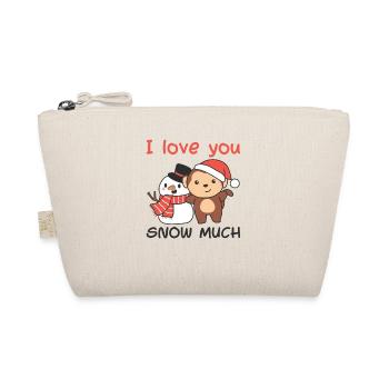 Monkey I love you snow much schneemann wortspiel - Organic Pouch - nature - Front