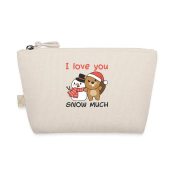 Biber I love you snow much schneemann wortspiel - Organic Pouch - nature - Front
