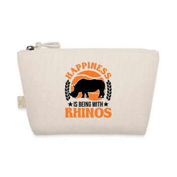 Nashorn Glück Rhino Rhinozeros - Bio-Täschchen - Natur - Vorne