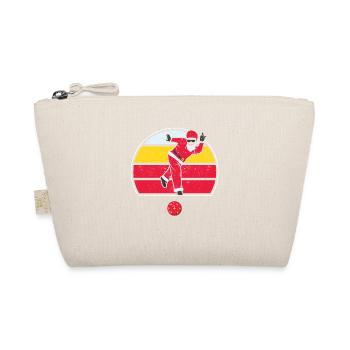Santa Claus plays bowling team player - Organic Pouch - nature - Front