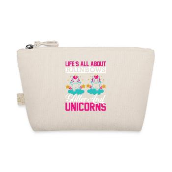 Life is about rainbows and glitter unicorn - Organic Pouch - nature - Front