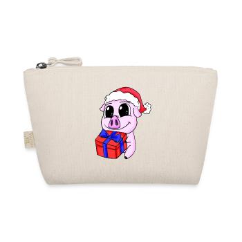 Cochon mignon avec cadeau - Noël - Trousse biologique - nature - Devant