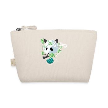 Panda Hippie Stoner Sketching Gift - Organic Pouch - nature - Front