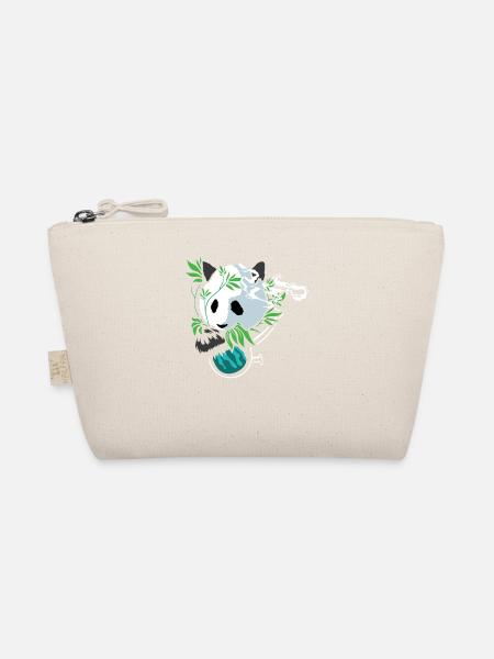 Panda Hippie Stoner Skizzier Geschenk - Bio-Täschchen - Natur - Vorne