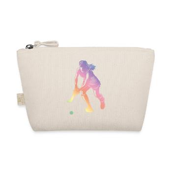 Field Hockey Sport Silhouette - Organic Pouch - nature - Front