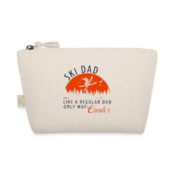 Ski Dad Funny Cute Winter Skiing - Organic Pouch - nature - Front