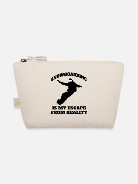 Snowboard Spruch Snowboardfahrer Wintersport - Bio-Täschchen - Natur