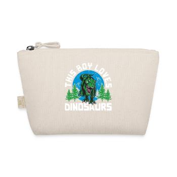 This boy loves dinosaurs Kids Boy Boy Dino - Organic Pouch - nature - Front