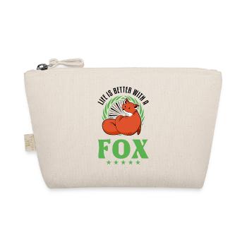 Life is better with a Fox Rotfuchs Fuchs - Organic Pouch - nature - Front