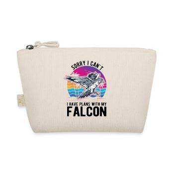 Falconer Gift Falconry Kestrel - Organic Pouch - nature - Front