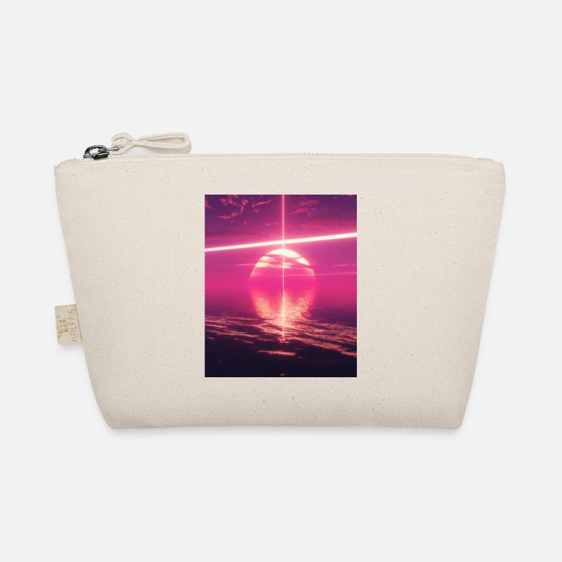 Vaporwave Aesthetic Sunset Sea Organic Pouch