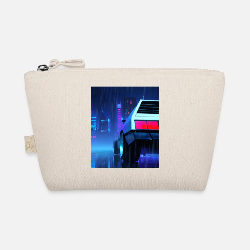 Vaporwave Aesthetic Auto Night Rain Organic Pouch