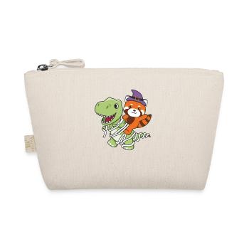 Rote Panda Happy Halloween T-Rex Mumie Kostüm - Bio-Täschchen - Natur - Vorne