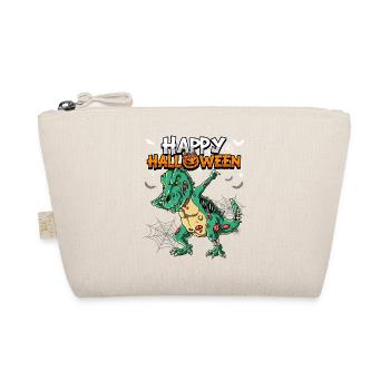Halloween T-Rex Zombie - Bio-Täschchen - Natur - Vorne