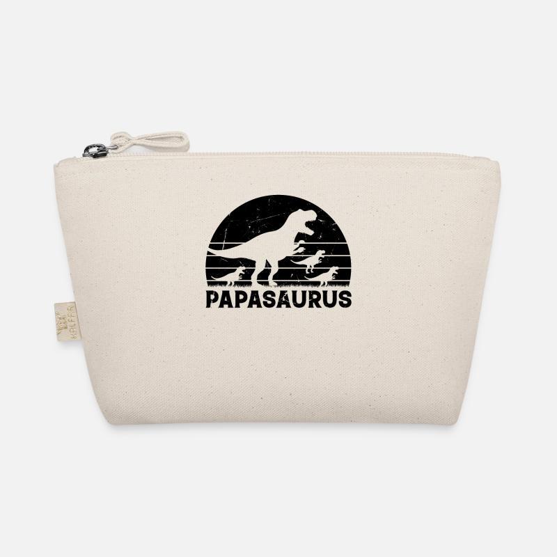 Papasaurus Dinosaur with three Kids - Papasaurus Bio-Täschchen