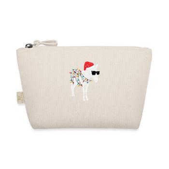 Santa Claus Donkey Christmas Tree Lights Funny - Organic Pouch - nature - Front