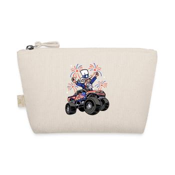 4th of July USA Flag Fire Works Monster Truck - Bio-Täschchen - Natur - Vorne