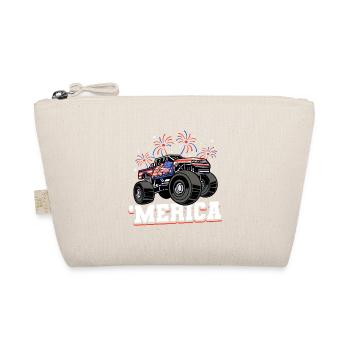 4th of July 'Merica Monster Truck USA Flag - Bio-Täschchen - Natur - Vorne