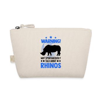 Warnung Nashorn Rhino Rhinozeros - Bio-Täschchen - Natur - Vorne