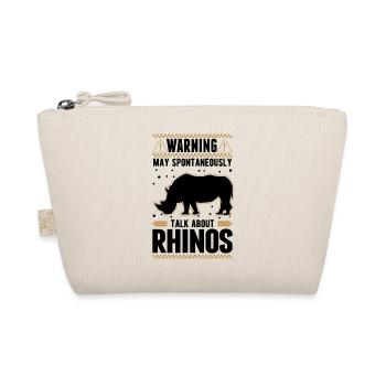 Warnung Nashorn Rhino Rhinozeros - Bio-Täschchen - Natur - Vorne