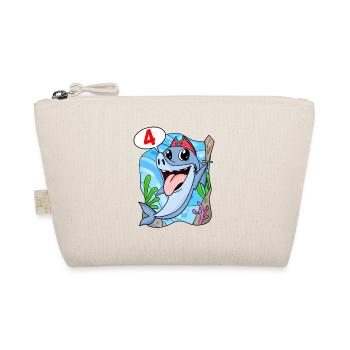 Shark Fish Shark Pirate 4 years old Boy - Organic Pouch - nature - Front