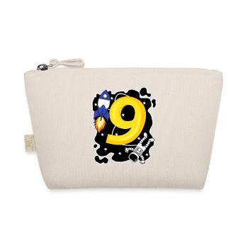 Junge 9 Jahre alt - 9. Geburtstag Geschenk - Bio-Täschchen - Natur - Vorne