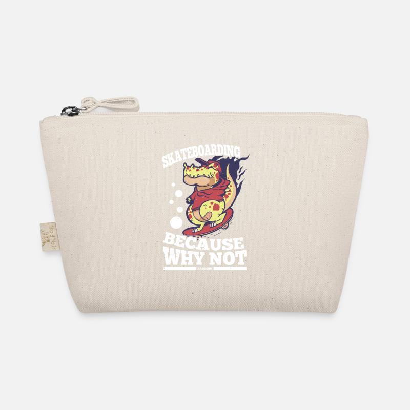 cool crocodile rides skateboard Organic Pouch