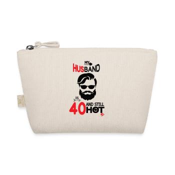 Husband Papa 40 years old legend shirt beard - Organic Pouch - nature - Front