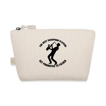 Saxophone Dad Music Saxophone Father Papa Saxophonist - Organic Pouch - nature - Front