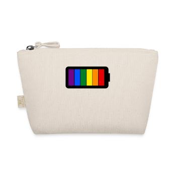 Rainbow Colors Battery Loading - Gay Pride - Organic Pouch - nature - Front