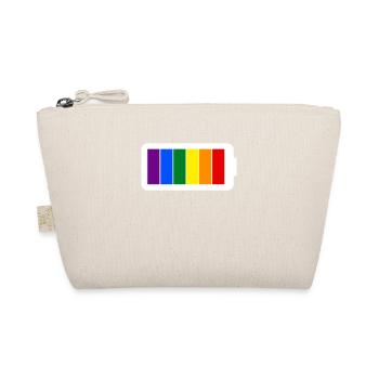 Rainbow Colors Battery Loading - Gay Pride - Organic Pouch - nature - Front
