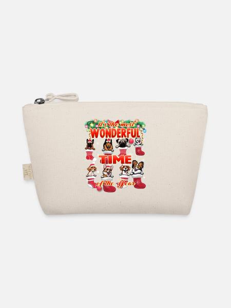 Wonderful Dogs Christmas Celebration Family - Organic Pouch - nature - Front