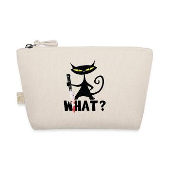 What? Murderous cat with knife - Black Humor - Organic Pouch - nature - Front