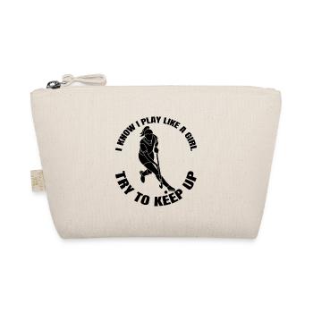 Feldhockey Mädchen Hockey Damen Hockeyspielerin - Bio-Täschchen - Natur - Vorne