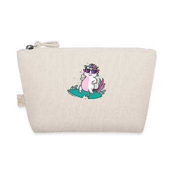 cooles Einhorn surft Fabelwesen Sport - Bio-Täschchen - Natur - Vorne