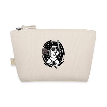 Astronaut with baseball bat in space - Organic Pouch - nature - Front