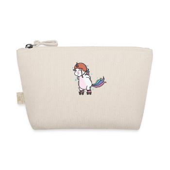 Unicorn at inline skating mythical creature sport - Organic Pouch - nature - Front