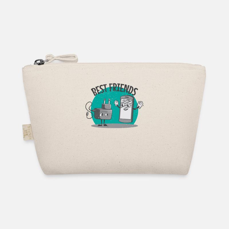 Charging Cable Mobile Phone Smartphone Battery Empty Best Friends Organic Pouch