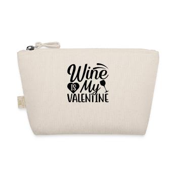 Wein ist mein Valentin - Bio-Täschchen - Natur - Vorne