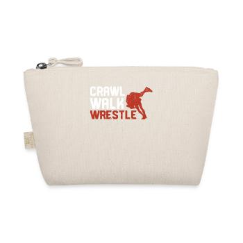Crawl Walk Wrestle Funny Wrestling Lover Wrestler - Organic Pouch - nature - Front
