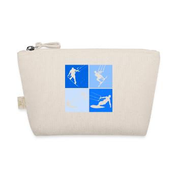 Kite Surfing, Kite Board, Lifestyle Vintage Design - Organic Pouch - nature - Front