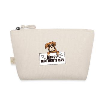 Happy Mothers Day Hearts Dog Family Bulldog Boxer - Bio-Täschchen - Natur - Vorne