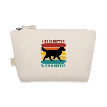 Setter dog silhouette life is better with a setter - Organic Pouch - nature - Front