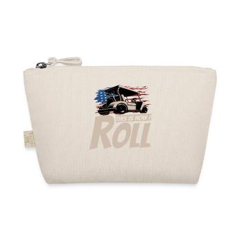 Golf cart so I roll a funny golfer - Organic Pouch - nature - Front